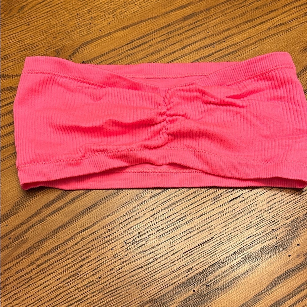 Aerie Bright Pink Ribbed Bandeau